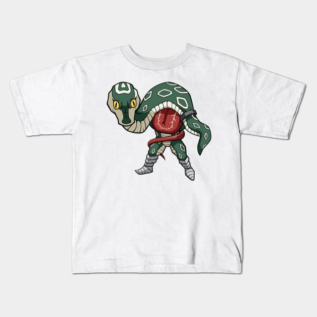 Cyber Serpent Chibi Kids T-Shirt by GodPunk